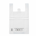 Présentation du produit Sac Bretelles réutilisables Blanc 30+14x50 50µ/14L sur fond neutre