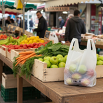 Démonstration de l'utilisation du produit Sac Bretelles réutilisables Blanc 26+12x45cm 50µ /10L dans la vie de tout les jours