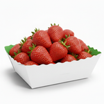 Démonstration de l'utilisation du produit Barquette Carton Vert/Blanc 1kg - Sans Impression sur fond neutre