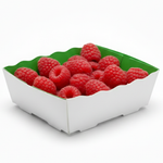 Démonstration de l'utilisation du produit Barquette Carton Vert/Blanc 125g - Sans Impression sur fond neutre