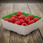 Démonstration de l'utilisation du produit Barquette Carton Vert/Blanc 125g - Sans Impression dans la vie de tout les jours