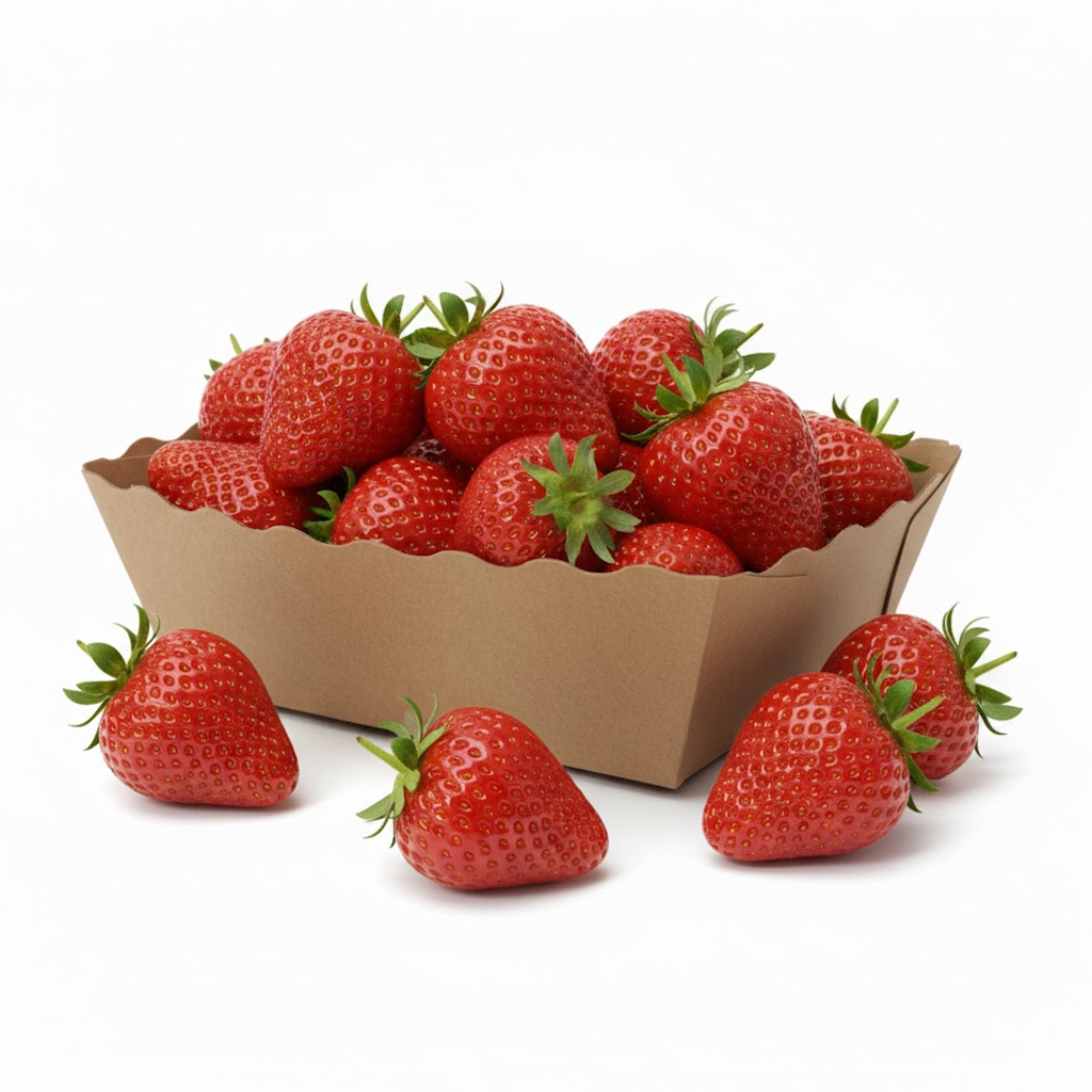 Démonstration de l'utilisation du produit Barquette Carton Kraft Naturel 500g - Sans Impression sur fond neutre