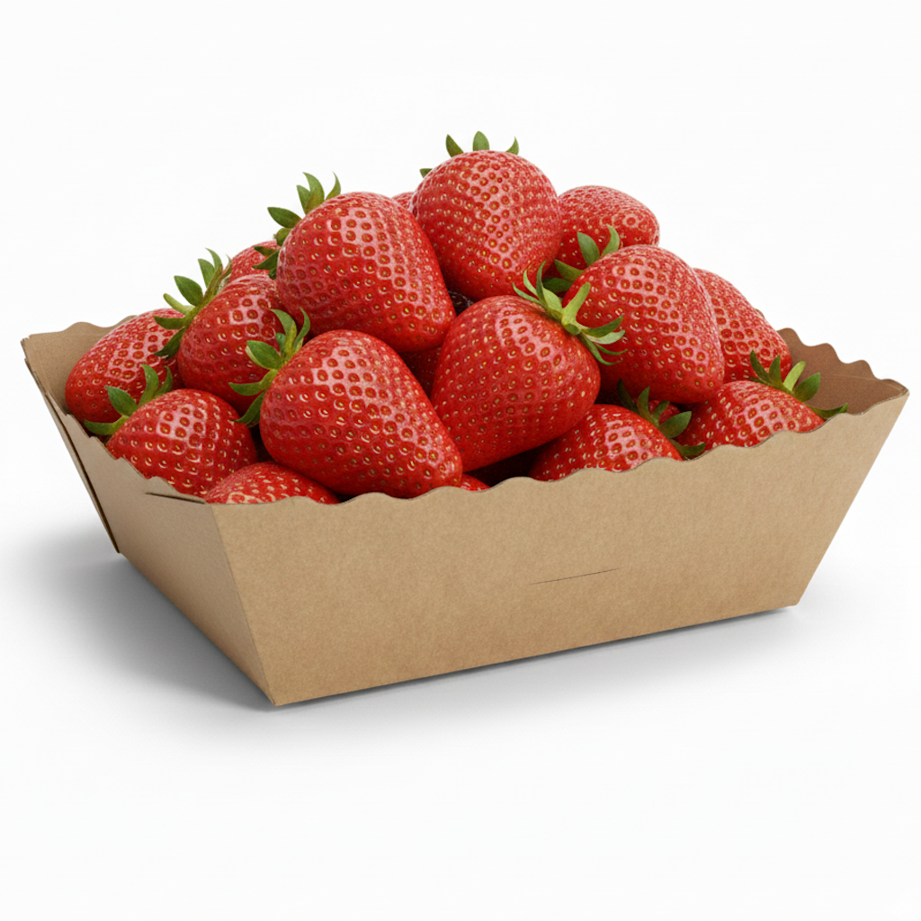 Démonstration de l'utilisation du produit Barquette Carton Kraft Naturel 1kg - Sans Impression sur fond neutre