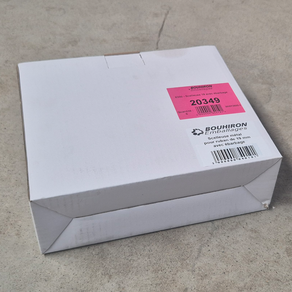 Présentation du colisage reçu pour le produit Scelleuse 19mm avec ébarbage