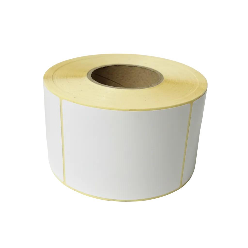 Présentation du produit Etq Adhésive 90x120mm Neutre Blanche Viticole Velin sur fond neutre