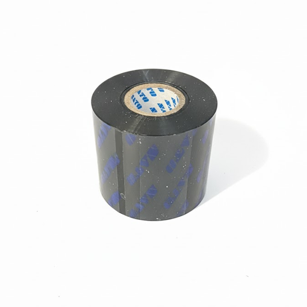 Présentation du produit Film Transfert Thermique Noir cire/Résine 56mm x 300ml sur fond neutre