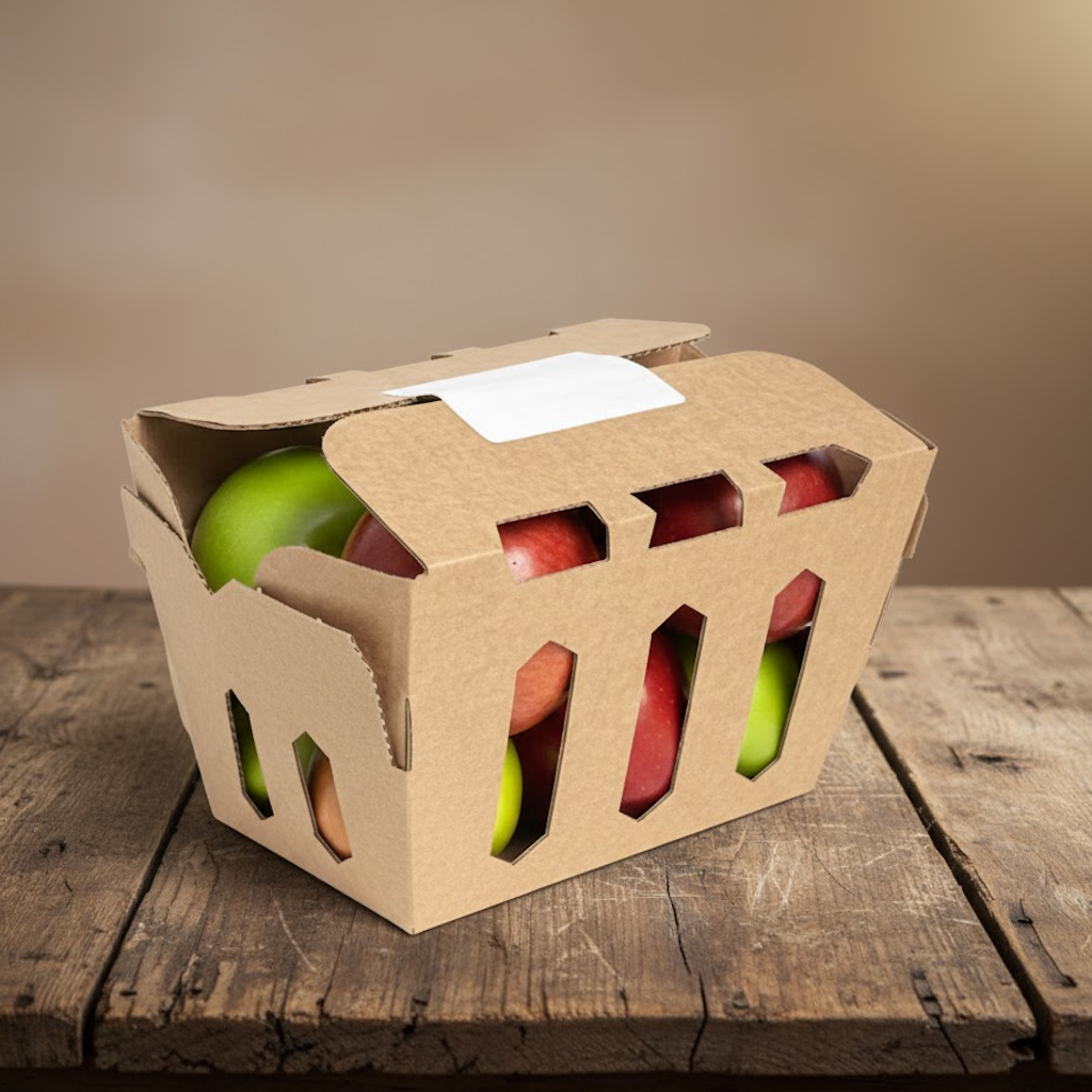 Démonstration de l'utilisation du produit Barquette Carton Montée 1kg Multifruits à rabats dans la vie de tout les jours
