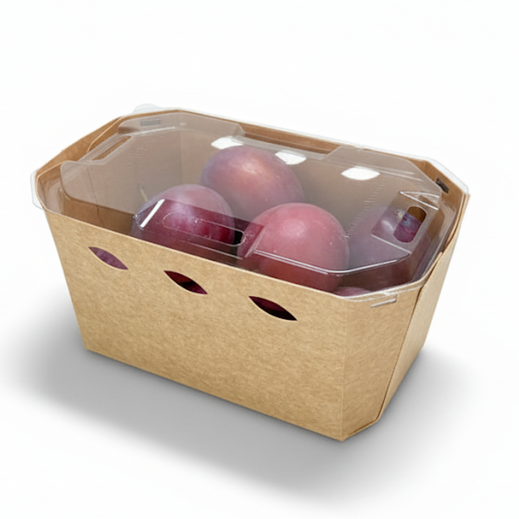 Démonstration de l'utilisation du produit Barquette carton 500g Maxipack Cardboard LID H82 (Vendue sans couvercle) sur fond neutre