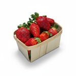 Démonstration de l'utilisation du produit Barquette Bois 160x110x70mm ceinture Neutre - Fraise 500g sur fond neutre