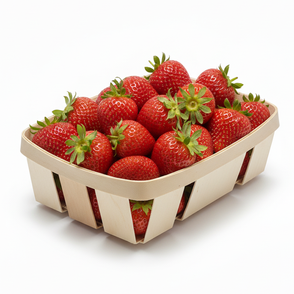 Démonstration de l'utilisation du produit Barquette Bois 235x160x65mm - 1kg sur fond neutre