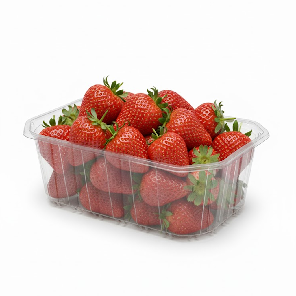 Démonstration de l'utilisation du produit Barquette RPET 500g 190x115xH68mm sur fond neutre