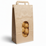 Démonstration de l'utilisation du produit Sac Papier Fenêtre Filet Ecru 2.5kg sur fond neutre